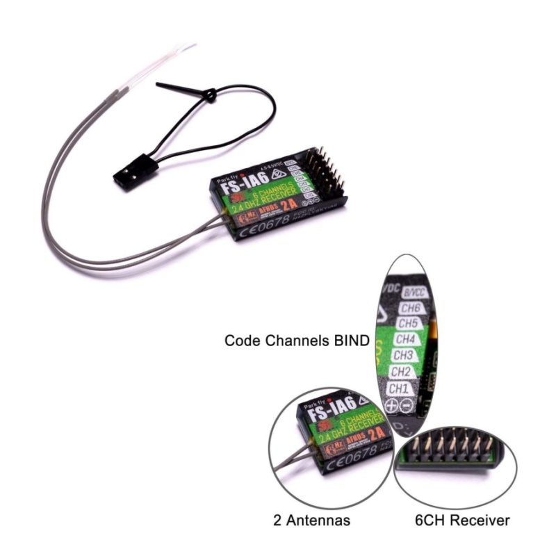 Drone Battery Plate - Flysky FS-IA6 Empfänger 6CH Dual Antenne