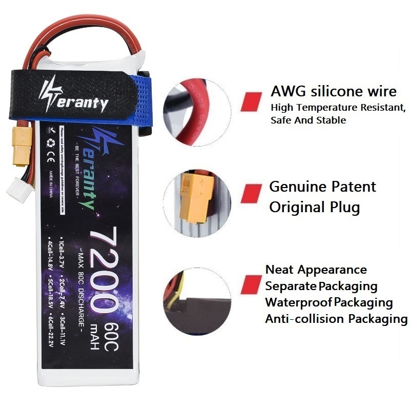 Upgrade 2S 7,4V 7200mAh 60C 6S – Drone Battery 6S Bewertung und Preis